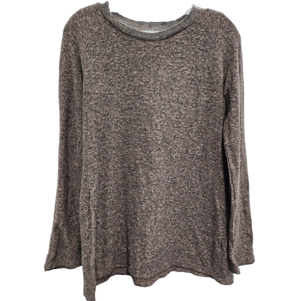 Zara Collection Womens Sweater Small Brown Marled Pullover Minimalist Capsule